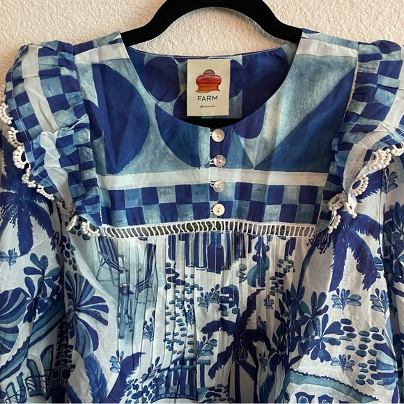 NWT FARM Rio Sweet Rio Long Sleeve Cotton Peasant Blouse - Picture 7 of 8